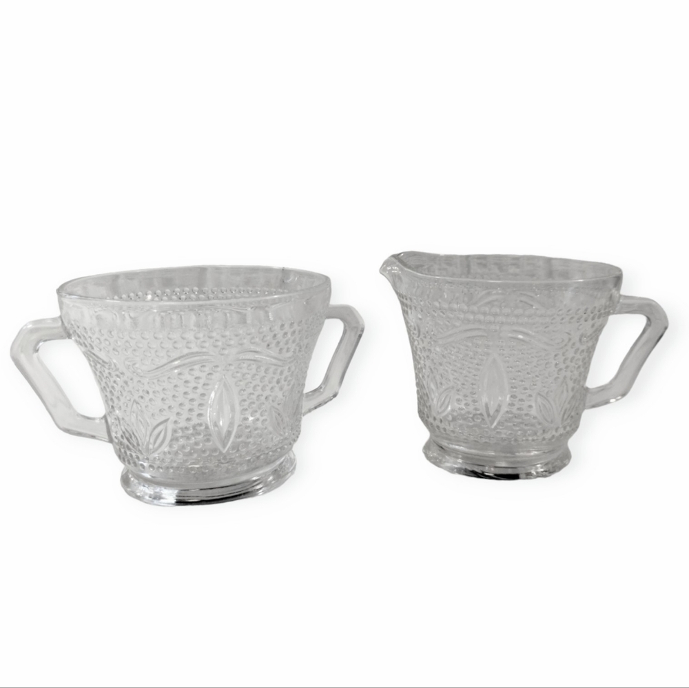 Vintage Heritage Federal Glass cream and sugar set